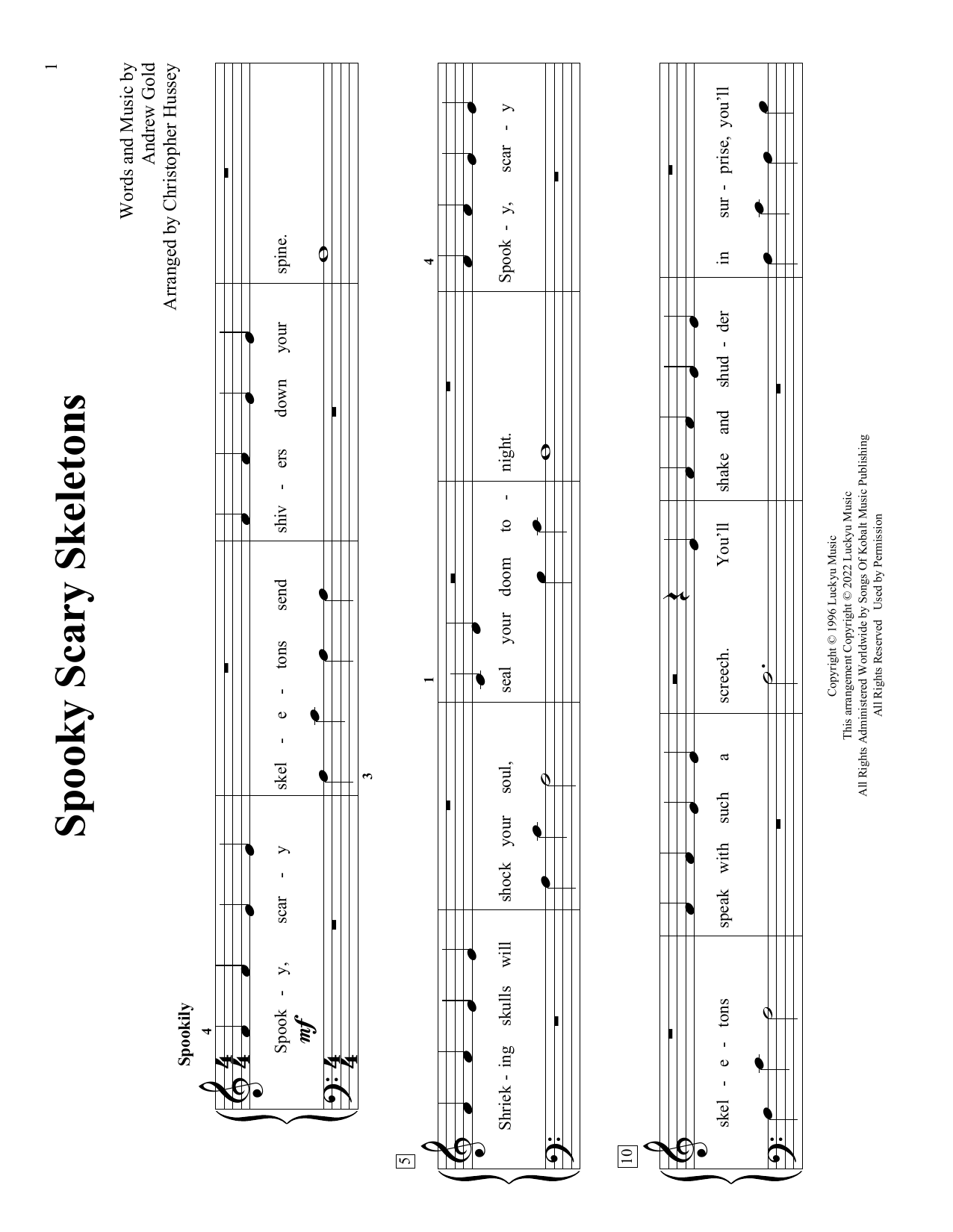 Produktbild zu:  Spooky Scary Skeletons (arr. Christopher Hussey) - Andrew Gold