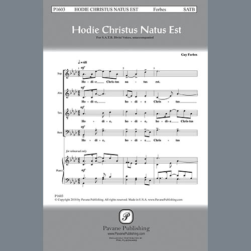 cover: Hodie Christus Natus Est, Guy Forbes, Chor