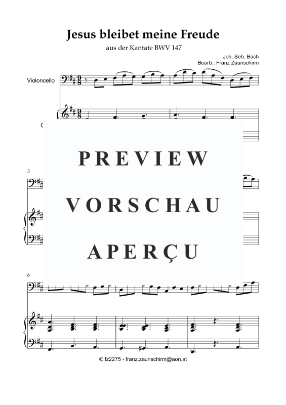 Produktgalerie: Seite 2 von 8 Jesus bleibet meine Freude, , Violoncello und Orgel