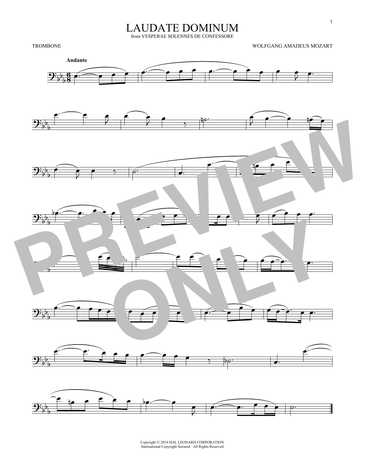 Product gallery: Page 1 of 1 Laudate Dominum, Wolfgang Amadeus Mozart