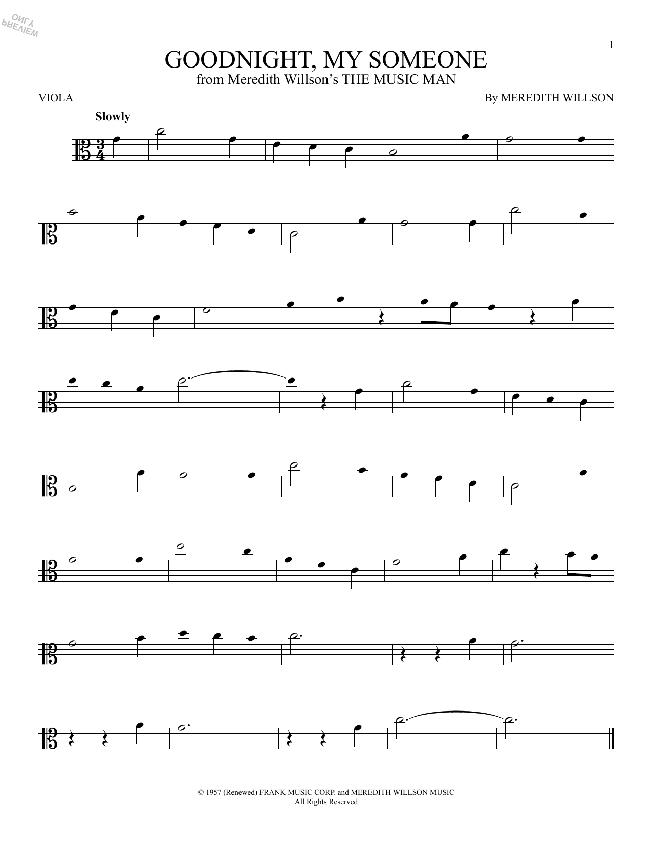 Product gallery: Page 1 of 1 Goodnight, My Someone (from The Music Man), Meredith Willson