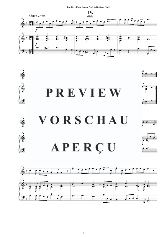 Produktgalerie: Seite 10 von 11 Flötensonate Nr. 3 d-Moll Op. 5, , Zwei Flöten und Cembalo