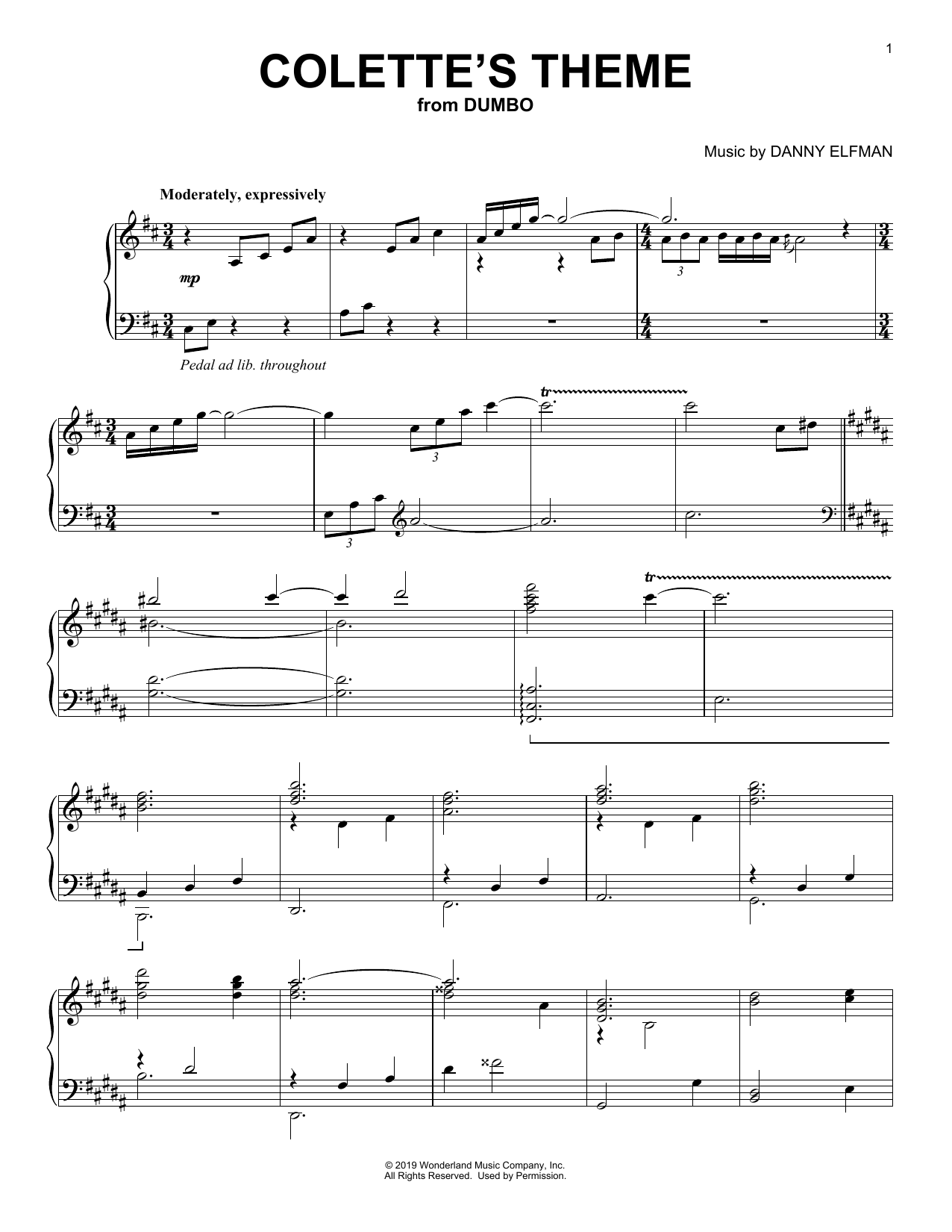 Produktbild zu: Colette's Theme (from the Motion Picture Dumbo)