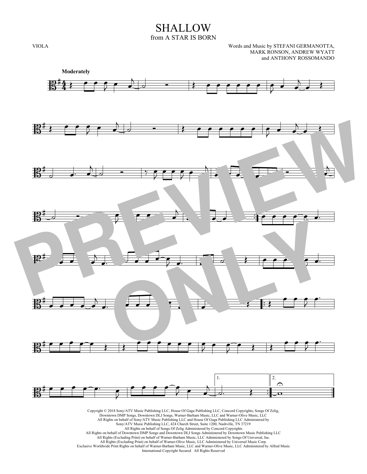 Product gallery: Page 1 of 1 Shallow (from A Star Is Born), Lady Gaga & Bradley Cooper
