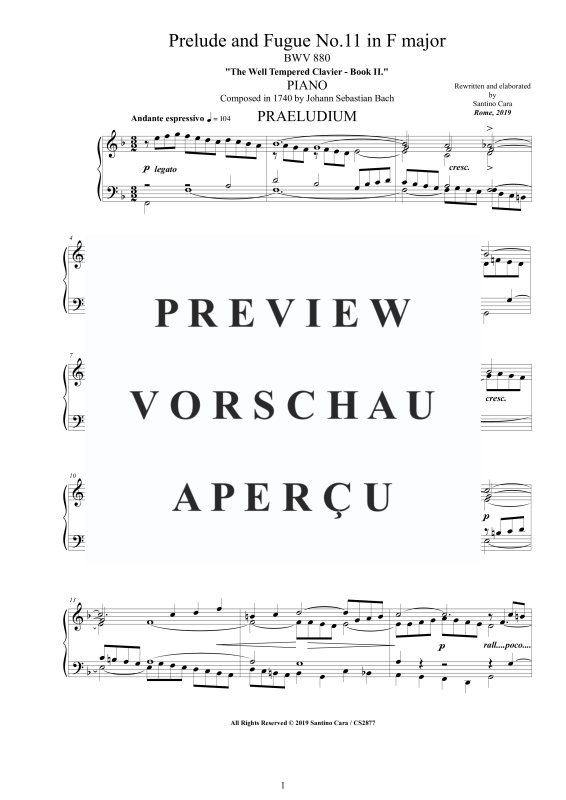 Product gallery: Page 2 of 8 Prelude and Fugue No. 11 in F major BWV 880, , Solo Piano