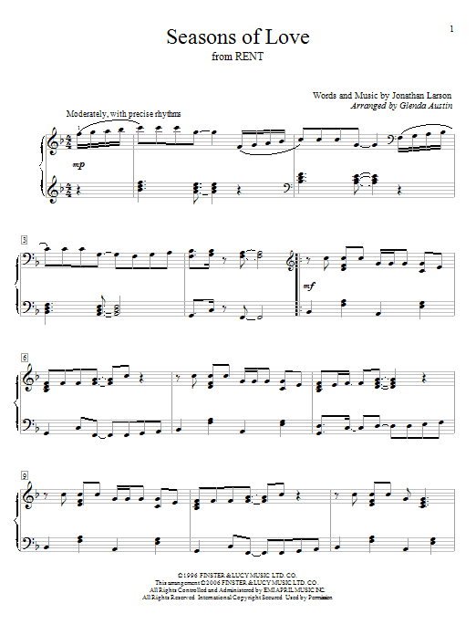 Product picture to: Seasons Of Love (from Rent)