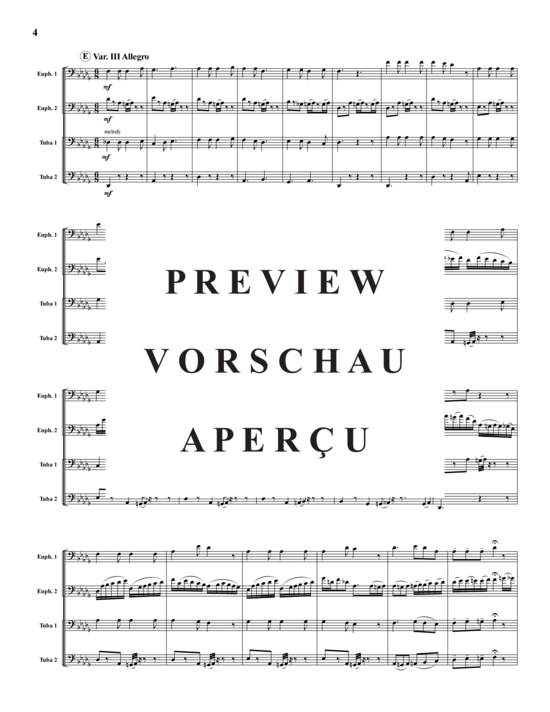 Product gallery: Page 5 of 21 Variations on America (1891) , ,  (Tuba Quartet: 2x Baritone, 2xTuba)