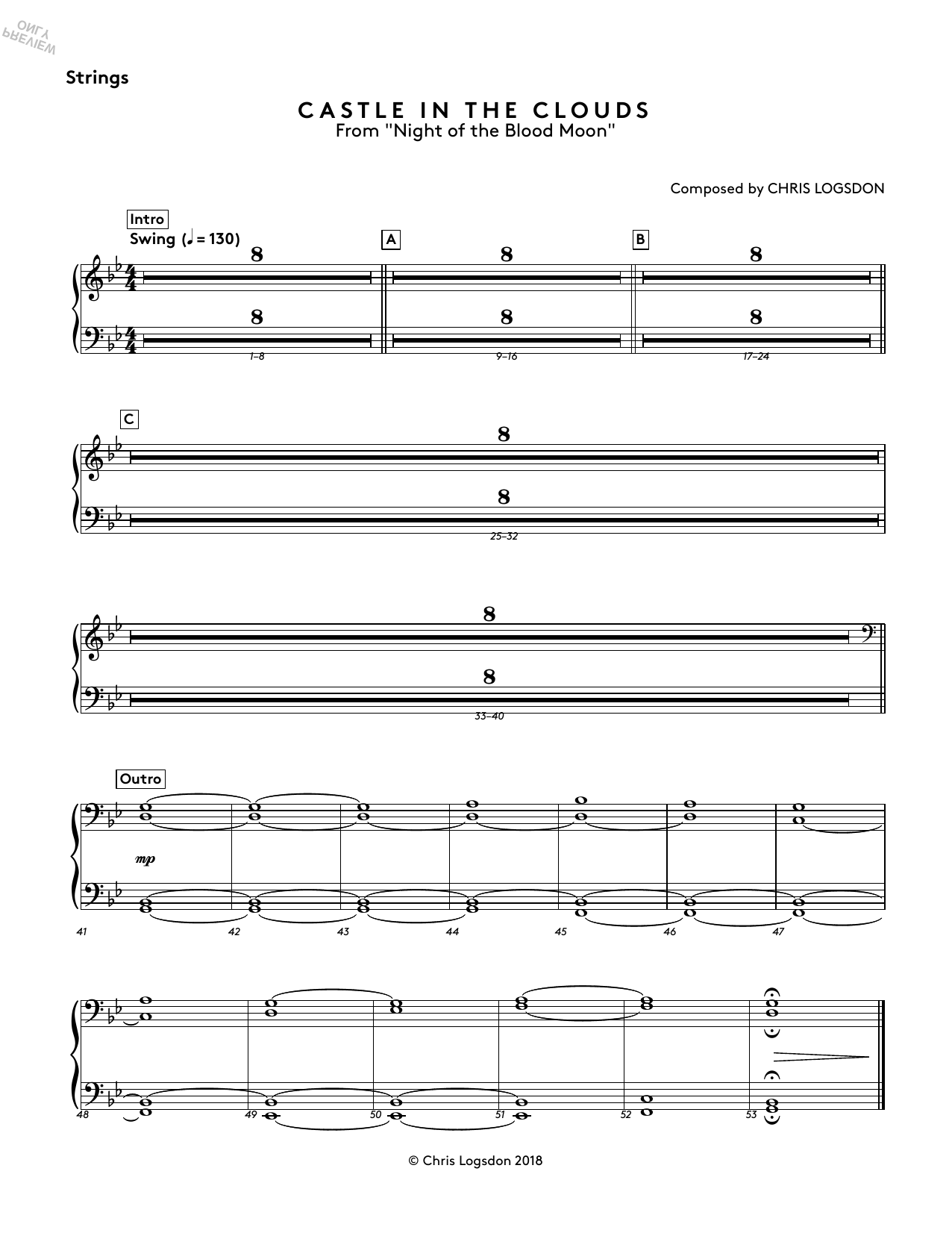 Produktbild zu: Castle In The Clouds (from Night of the Blood Moon) - Strings