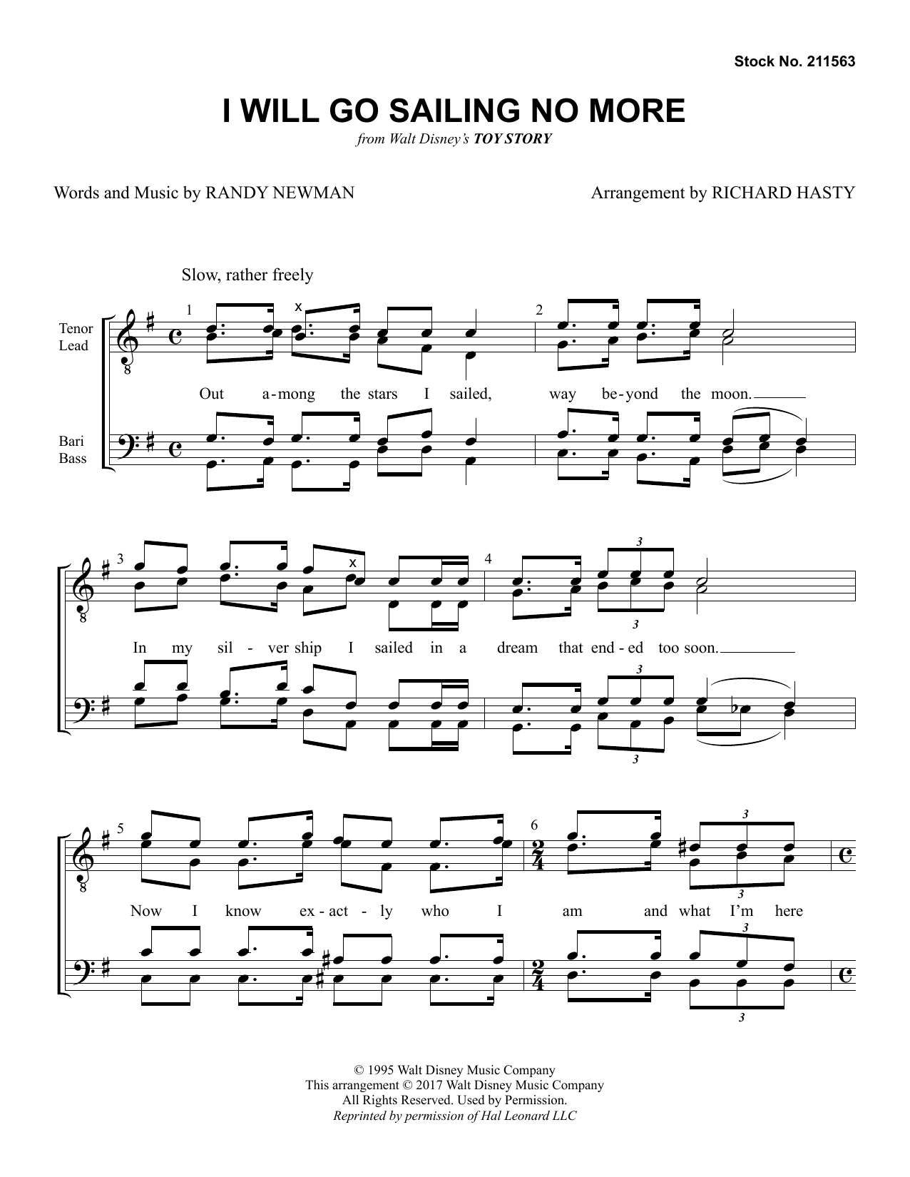 Produktbild zu: I Will Go Sailing No More (arr. Richard Hasty)