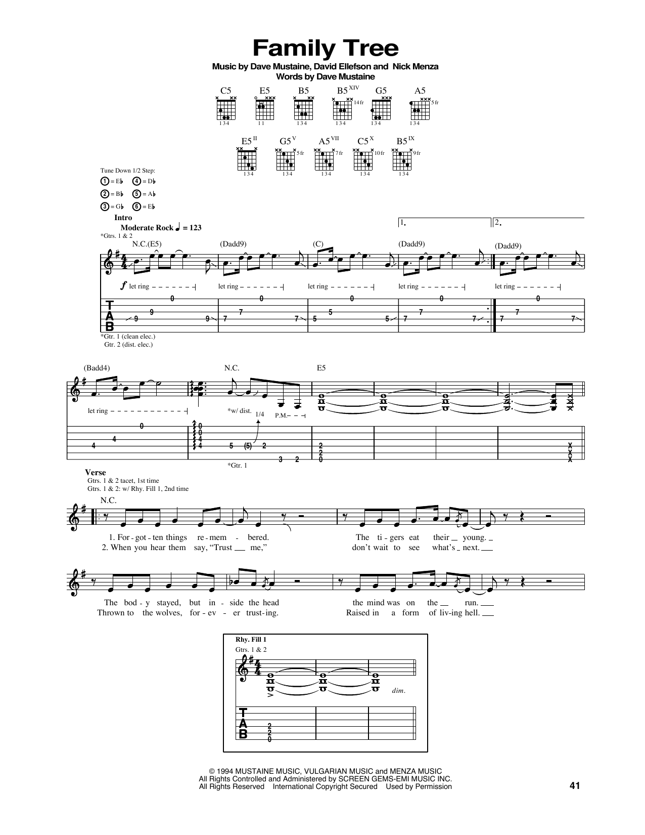 Produktgalerie: Seite 1 von 1 Family Tree, Megadeth, Gitarre