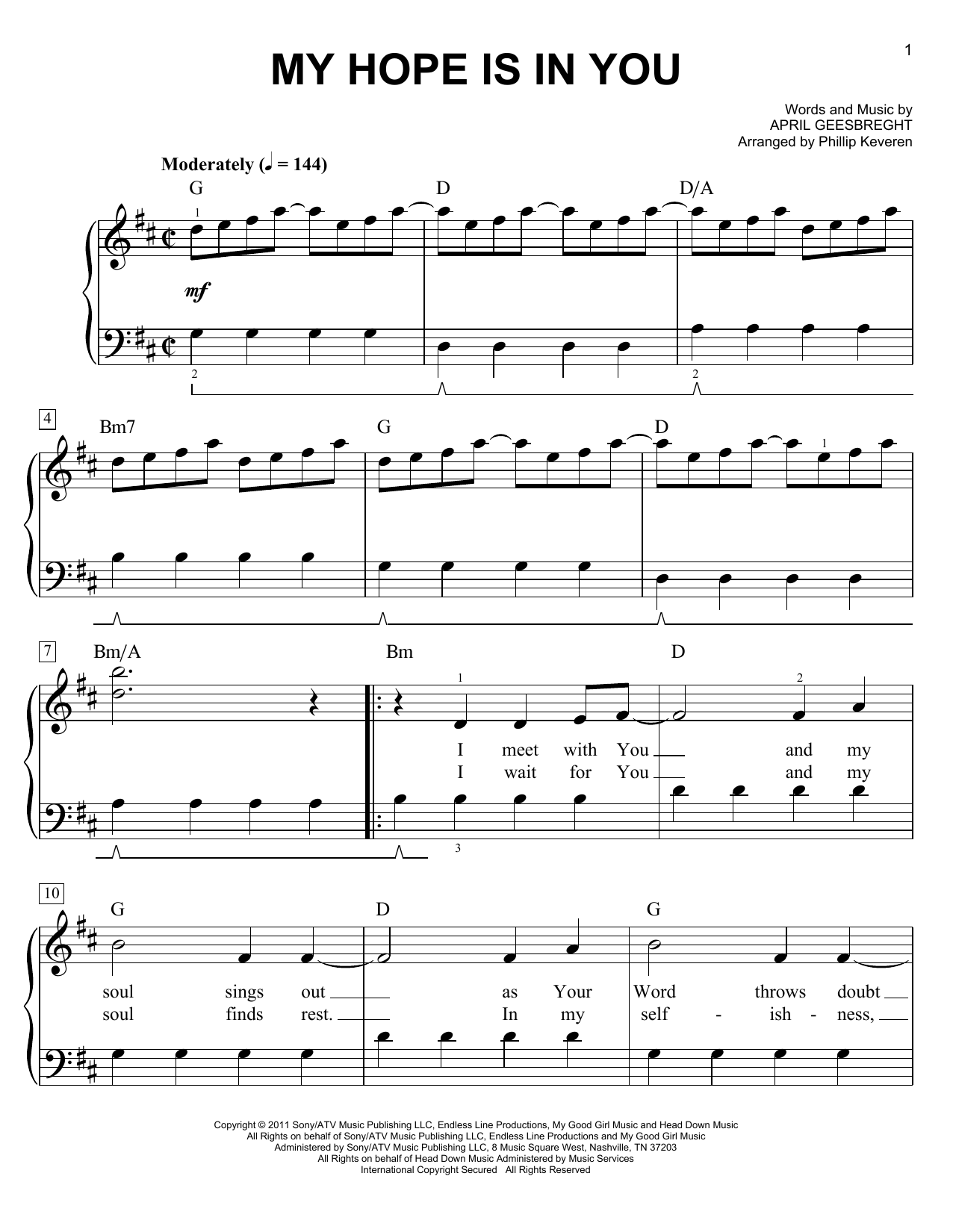 Produktbild zu: My Hope Is In You (arr. Phillip Keveren)