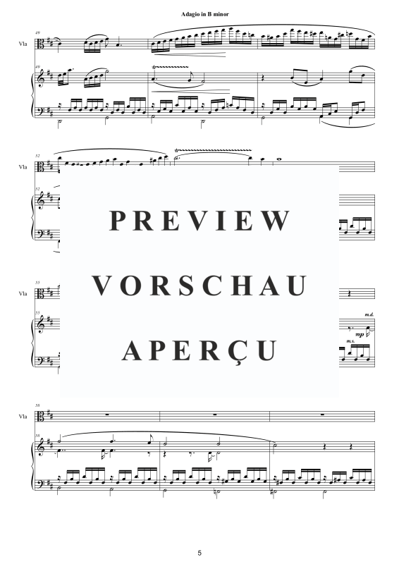Produktgalerie: Seite 7 von 10 Adagio in H-Moll, , Viola und Klavier