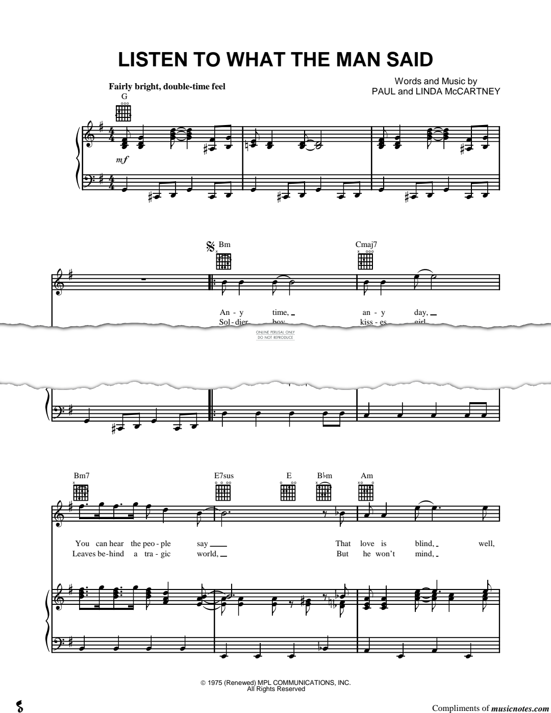 Produktgalerie: Seite 1 von 1 Listen To What The Man Said, Paul McCartney & Wings, Gesang, Gitarre, Klavier