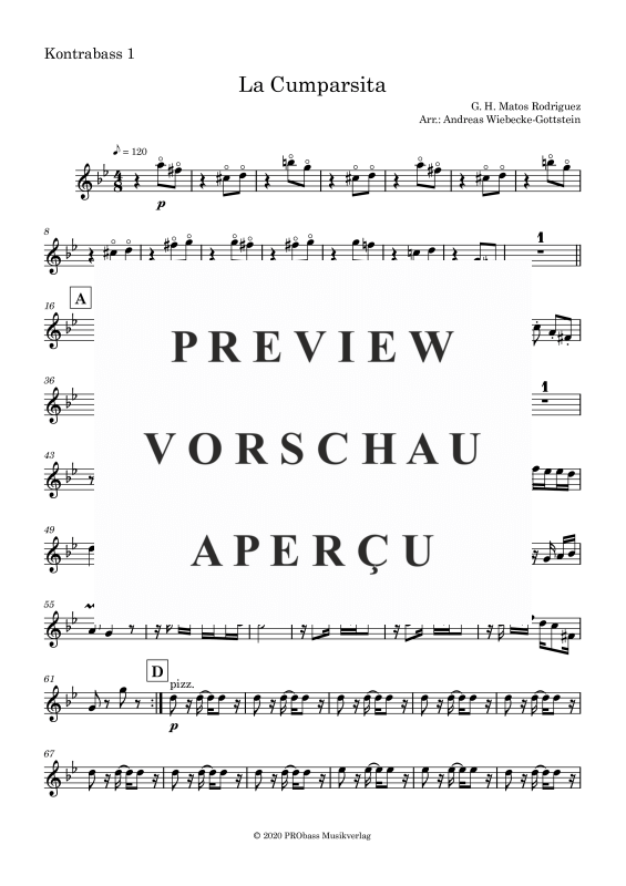 gallery: La Cumparsita, , Double Bass Quartet