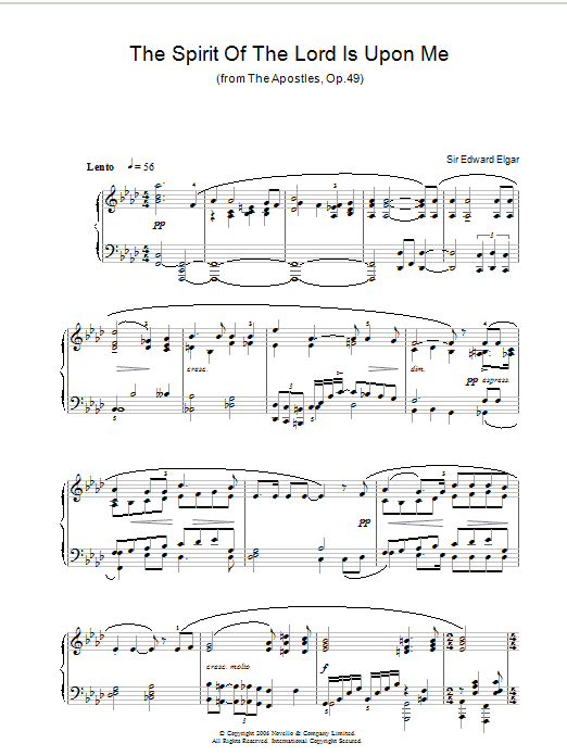 Product gallery: Page 1 of 1 The Spirit Of The Lord Is Upon Me (from The Apostles, Op.49), Edward Elgar
