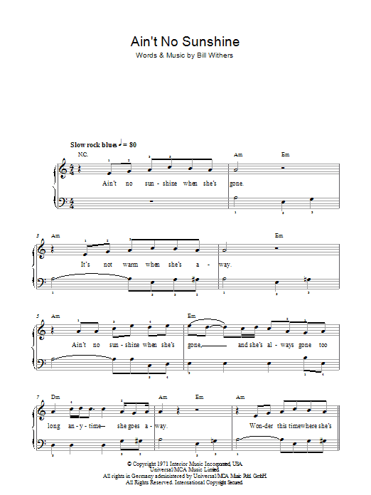 Produktbild zu: Ain't No Sunshine