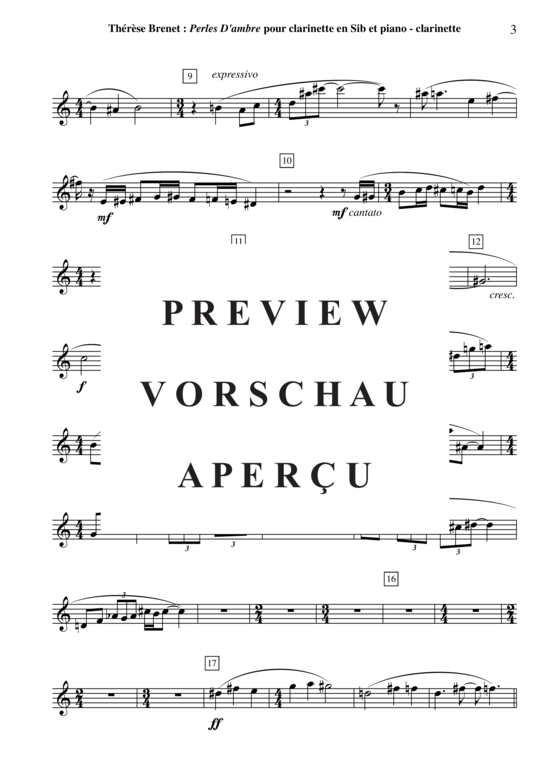 Product gallery: Page 17 of 18 Perles d'Ambre , , (clarinet in Bb + piano)