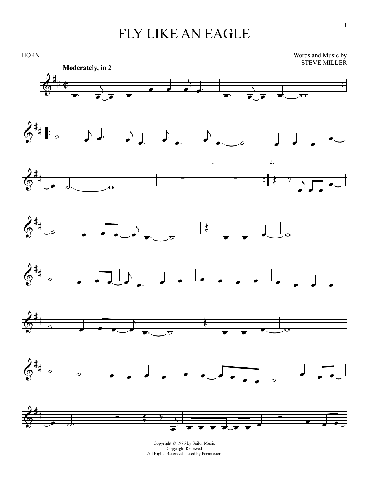 Produktgalerie: Seite 1 von 1 Fly Like An Eagle, Steve Miller Band, Horn