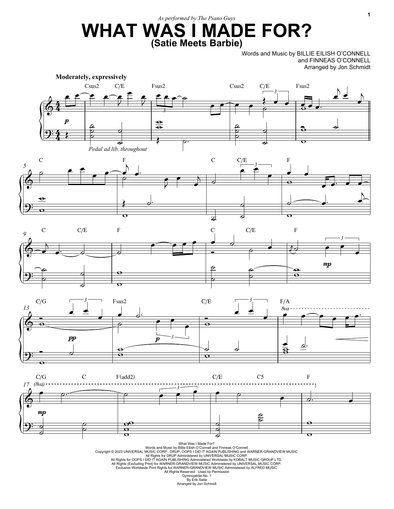 Produktbild zu: What Was I Made For? (Satie Meets Barbie)
