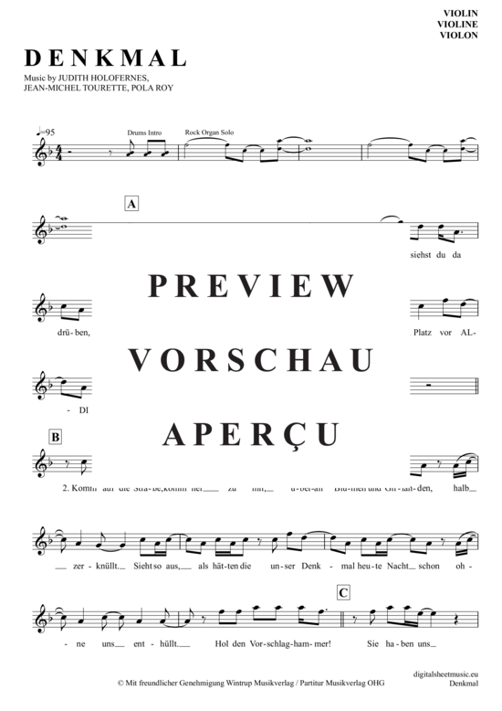 Product gallery: Page 2 of 4 Denkmal , Helden, Wir Sind, (violin)