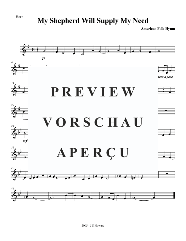 Produktgalerie: Seite 11 von 11 My Shepherd Will Supply My Need, , BlechblÀser Sextett