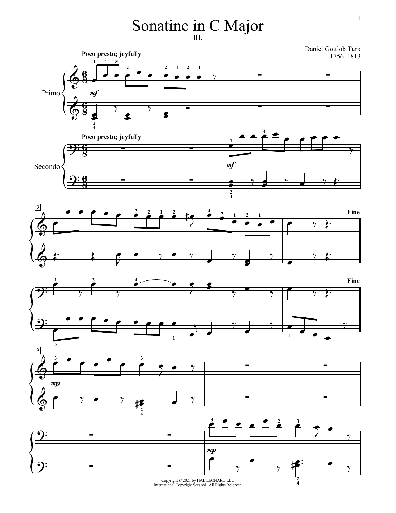 Produktbild zu: Sonatine In C Major