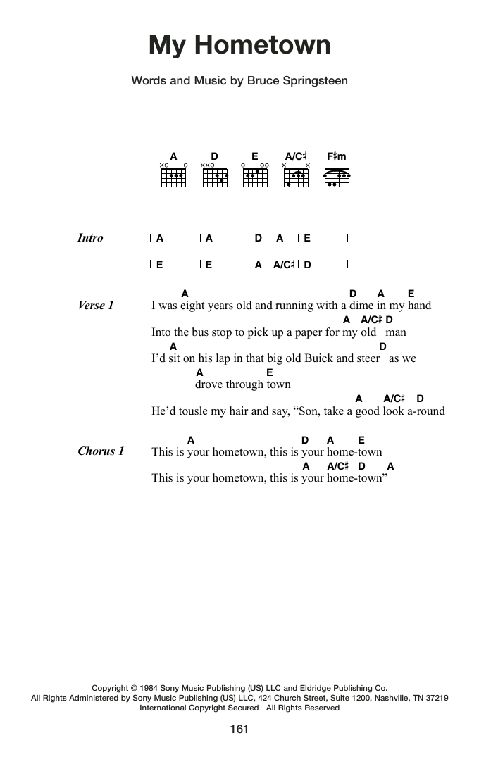 Produktgalerie: Seite 1 von 1 My Hometown, Bruce Springsteen, Gitarre