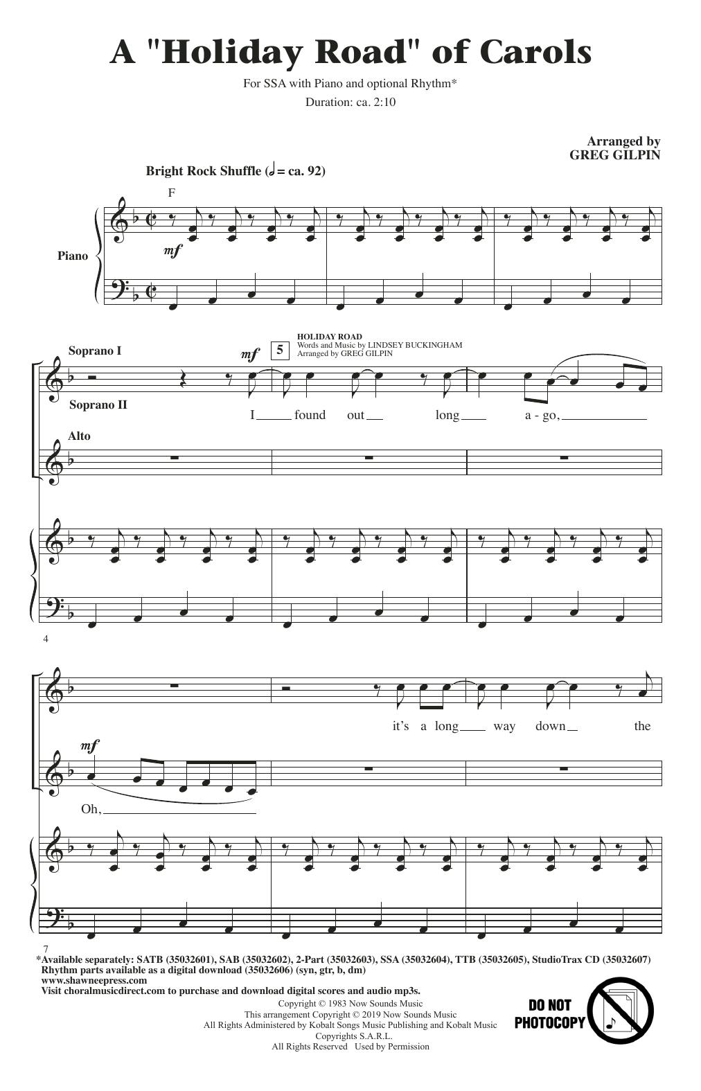 Product gallery: Page 1 of 1 A Holiday Road of Carols, Greg Gilpin
