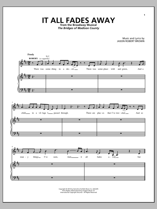 Produktbild zu: It All Fades Away (from The Bridges of Madison County)