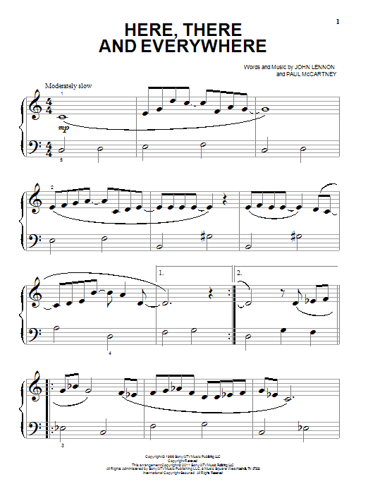 Produktgalerie: Seite 1 von 1 Here, There And Everywhere, The Beatles, Klavier