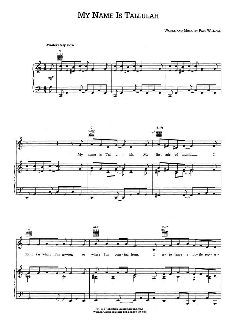 Produktbild zu: My Name Is Tallulah (from Bugsy Malone)