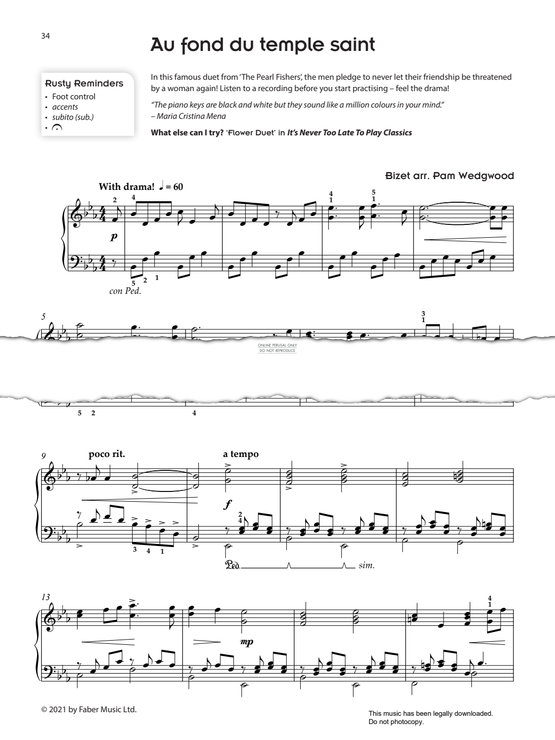 Produktgalerie: Seite 1 von 1 Au fond du temple saint, Georges Bizet, Klavier