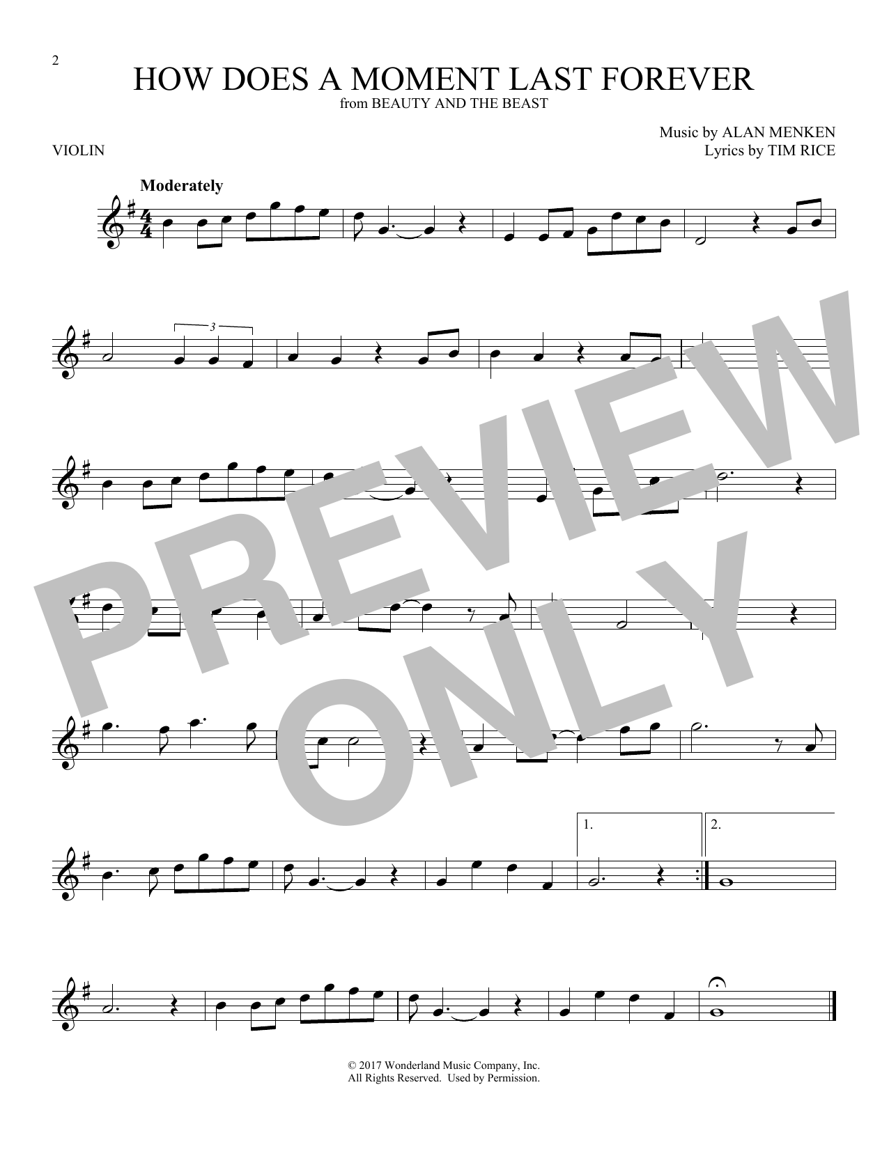 Product gallery: Page 1 of 1 How Does A Moment Last Forever (from Beauty And The Beast), Celine Dion