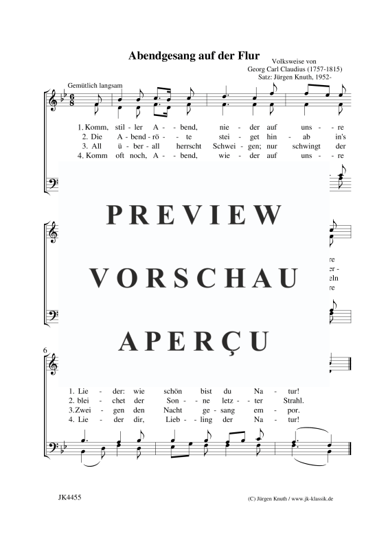 Produktbild zu: Abendgesang auf der FlurGeorg Carl Claudius