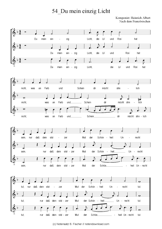 Produktbild zu: Du mein einzig Licht Heinrich Albert Nach dem Französischen