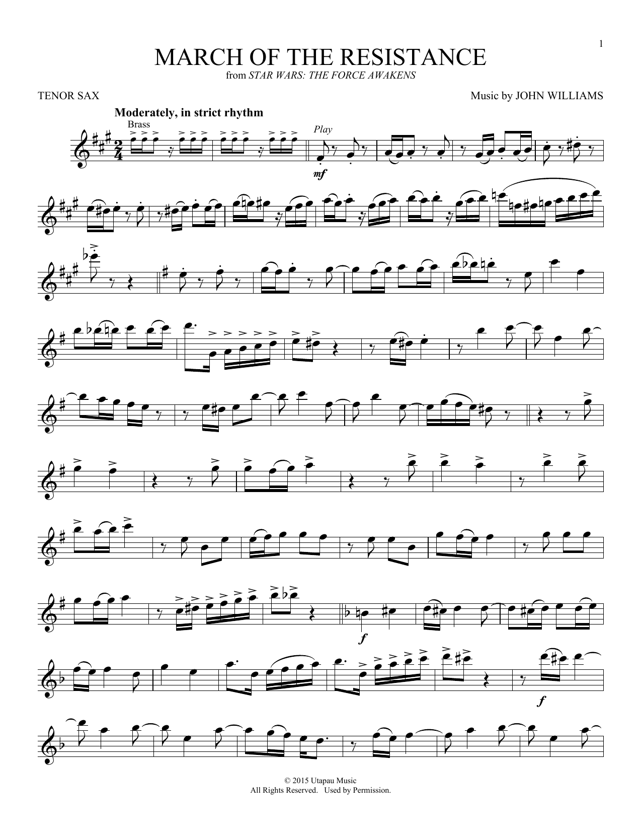 Product gallery: Page 1 of 1 March Of The Resistance (from Star Wars: The Force Awakens), John Williams
