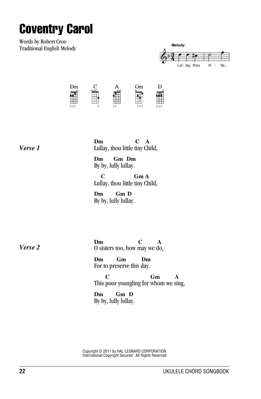 Product gallery: Page 1 of 1 Coventry Carol, Robert Croo