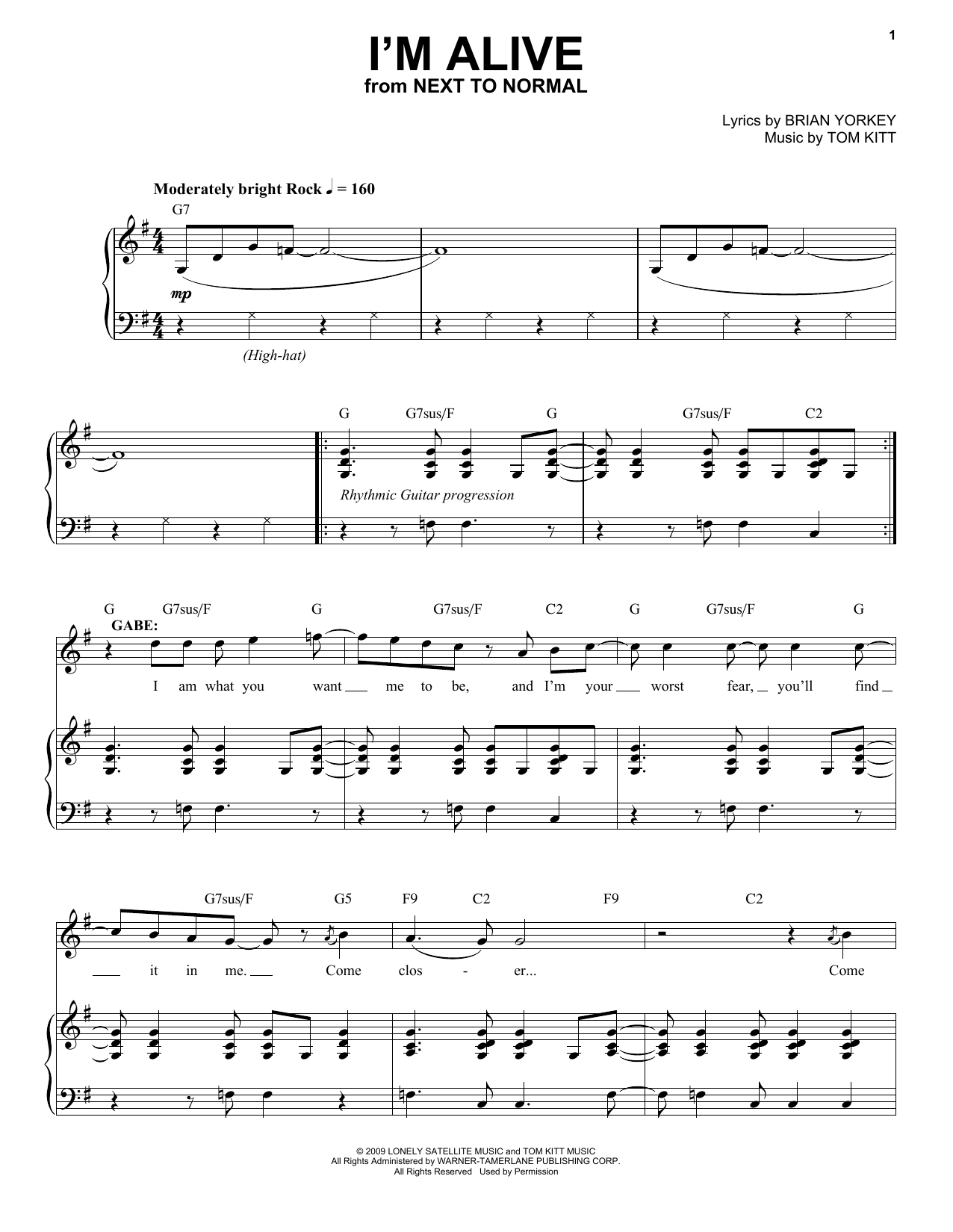 Produktbild zu: I'm Alive (from Next to Normal)