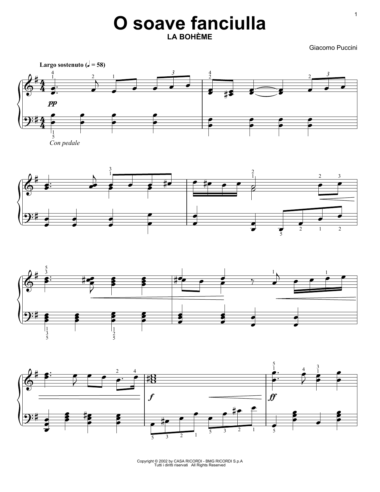 Produktgalerie: Seite 1 von 1 O Soave Fanciulla, Giacomo Puccini, Klavier