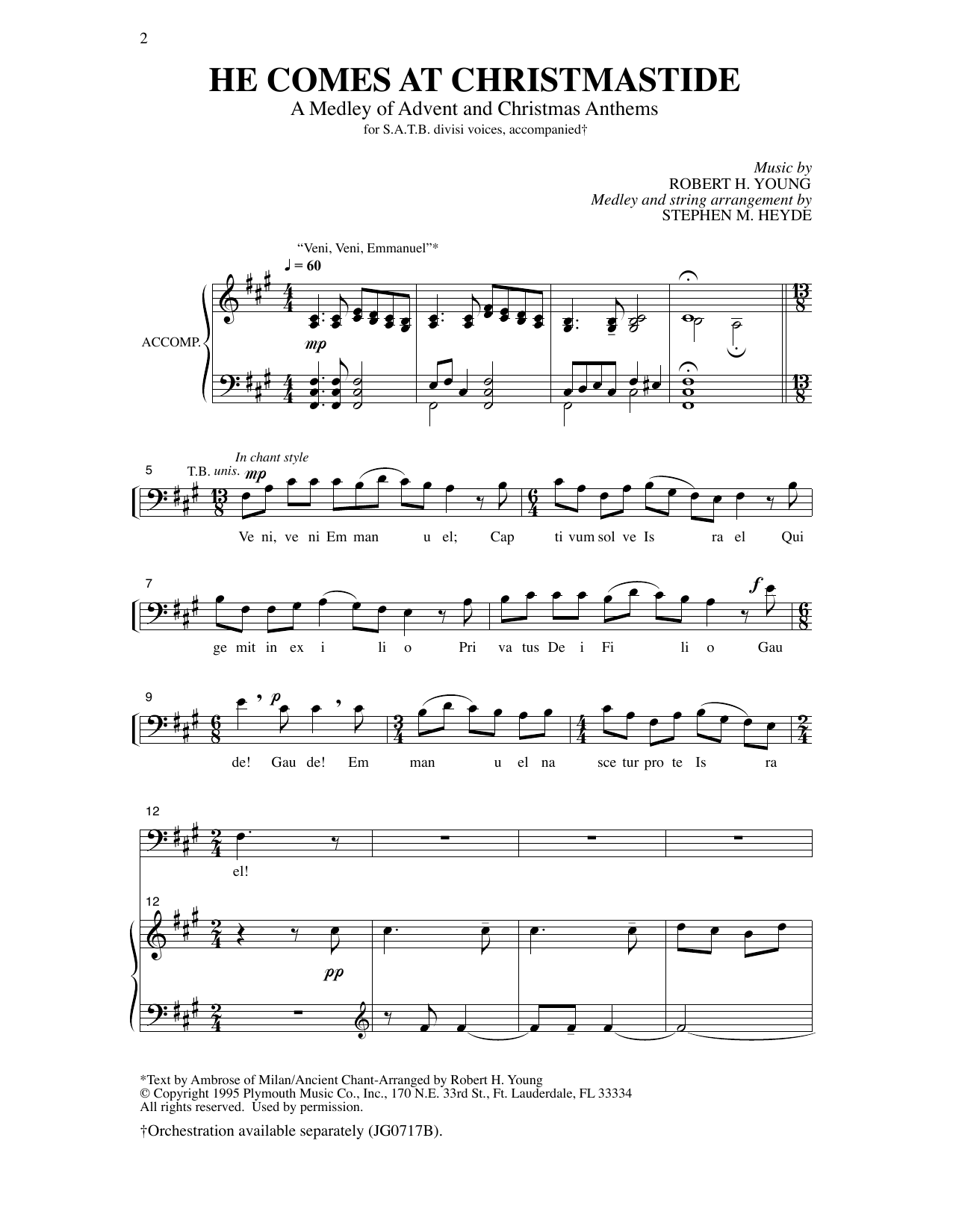 Product picture to: He Comes At Christmastide (arr. Stephen Heyde)