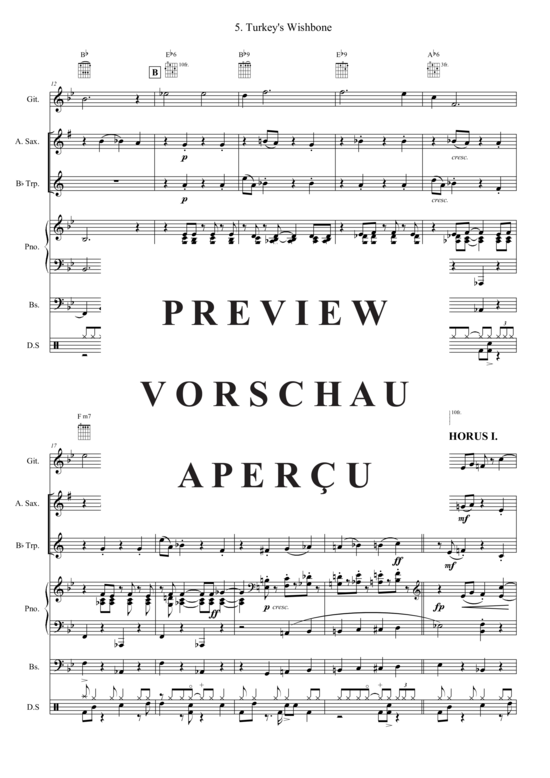 Produktgalerie: Seite 3 von 21 Turkey´s Wishbone , , (Combo Band + Alt Saxophon, Trompete in B)