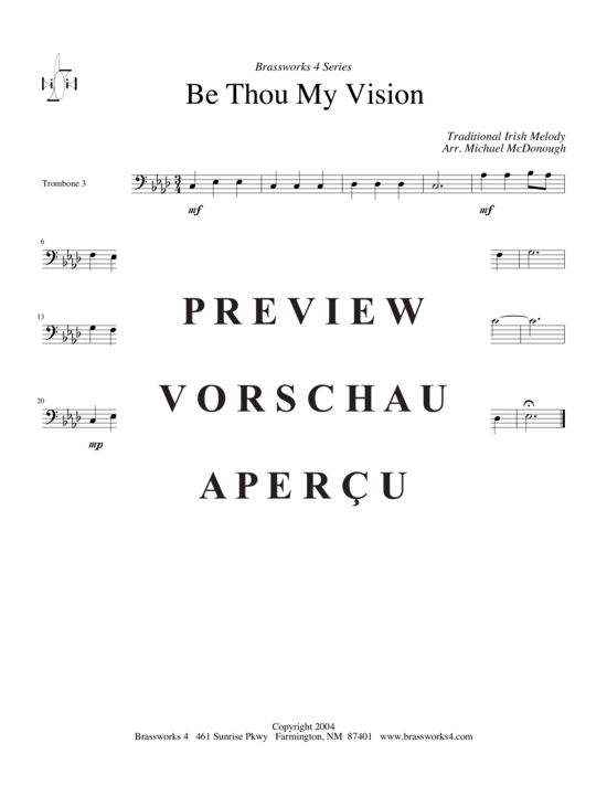 Product gallery: Page 5 of 6 Be Thou My Vision , , (Trombone Quartet)