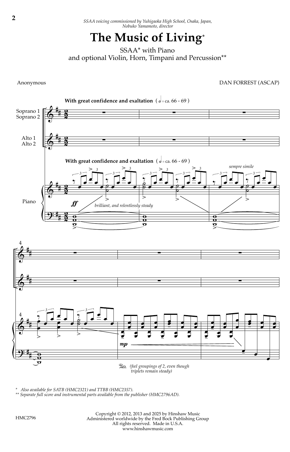 Produktgalerie: Seite 1 von 1 The Music Of Living, Dan Forrest, Chor