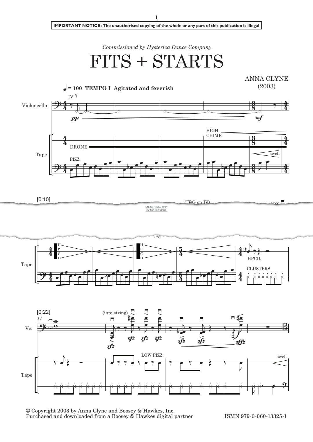 Produktgalerie: Seite 1 von 1 Fits+Starts, Anna Clyne, Violoncello