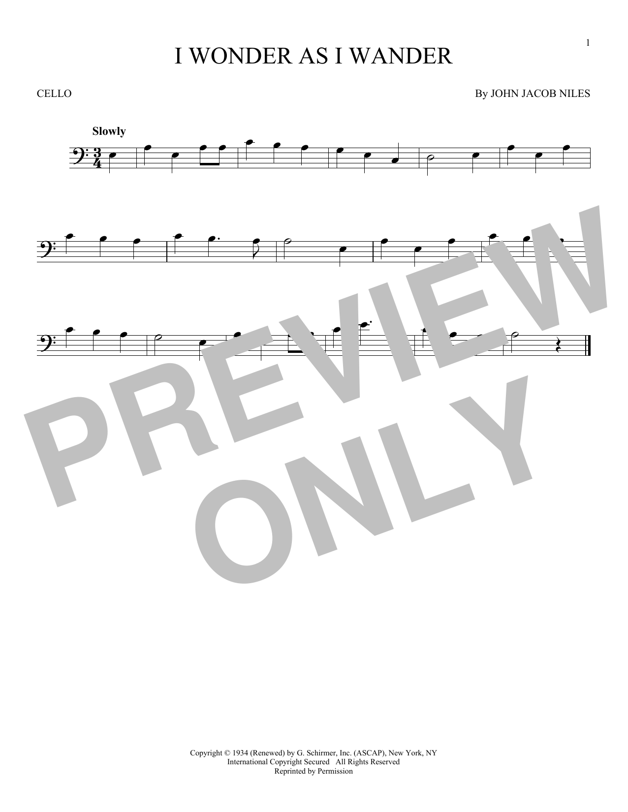 Produktgalerie: Seite 1 von 1 I Wonder As I Wander, John Jacob Niles, Violoncello