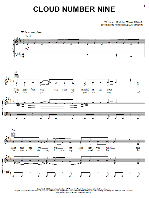 Produktgalerie: Seite 1 von 1 Cloud Number Nine, Bryan Adams, Gesang, Gitarre, Klavier