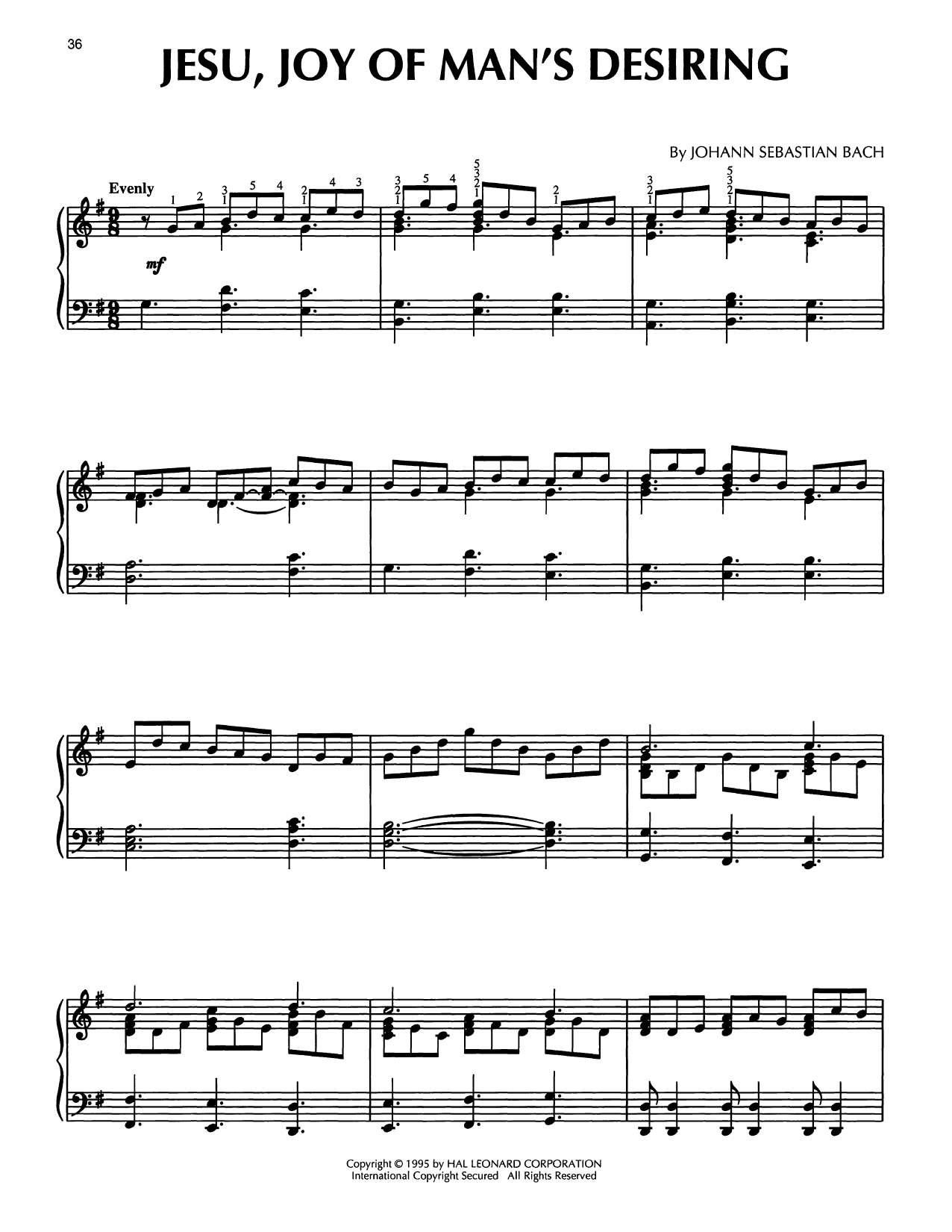 Produktgalerie: Seite 1 von 1 Jesu, Joy Of Man's Desiring, Johann Sebastian Bach, Klavier