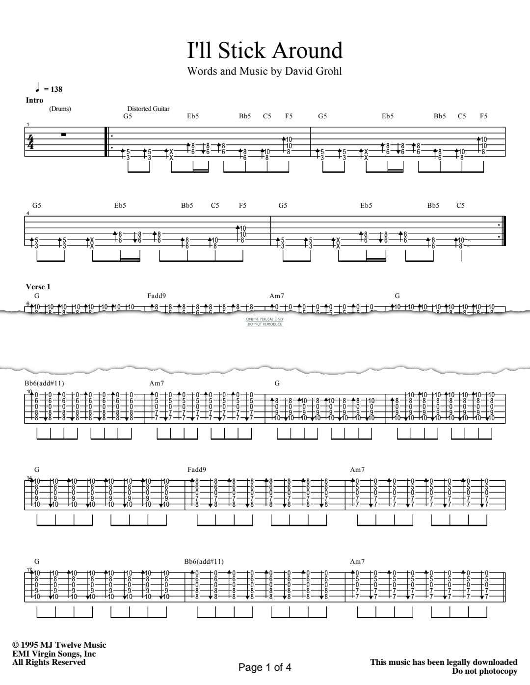 Product gallery: Page 1 of 1 I'll Stick Around, Foo Fighters