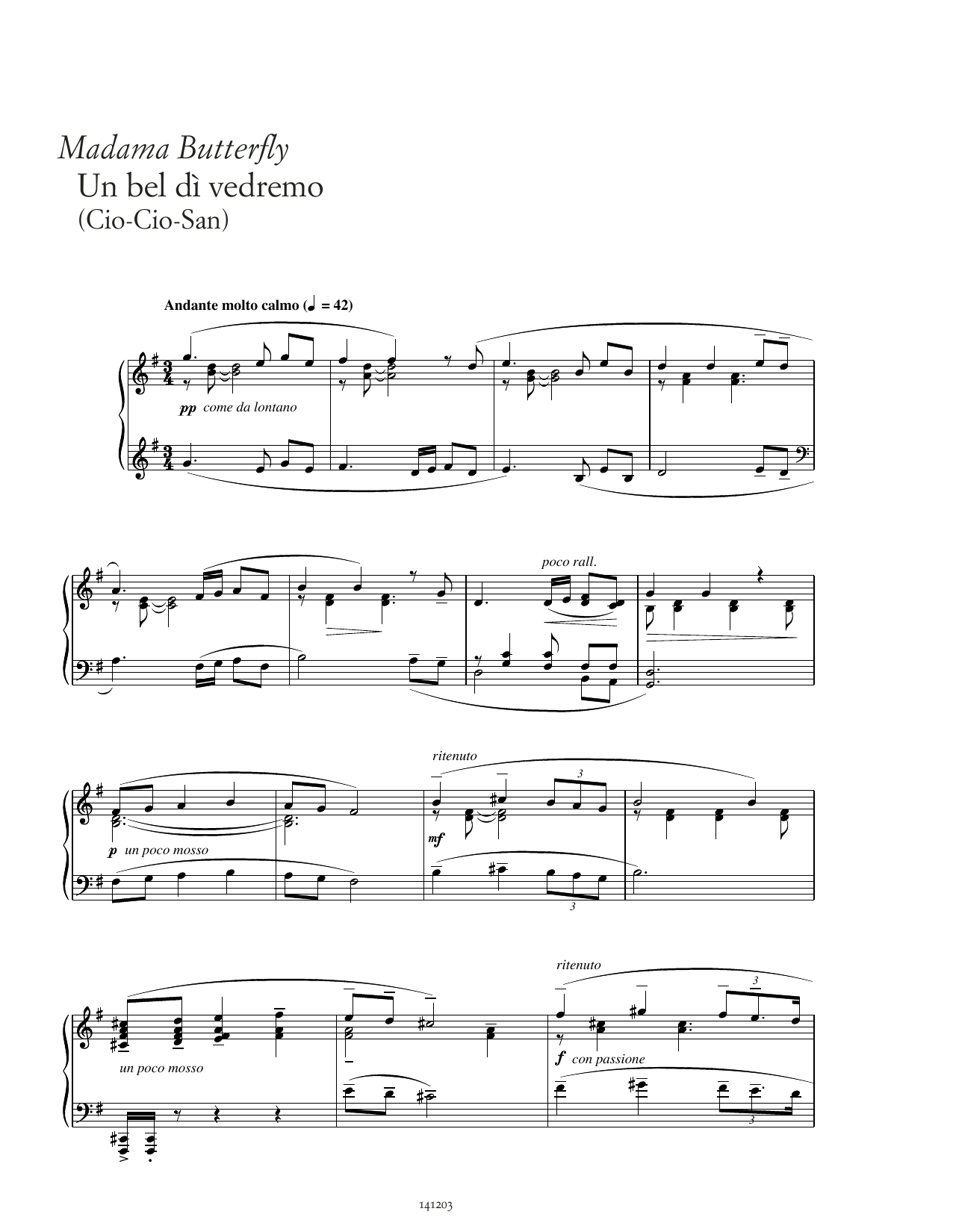 Produktbild zu:  Un bel dì vedremo - Giacomo Puccini