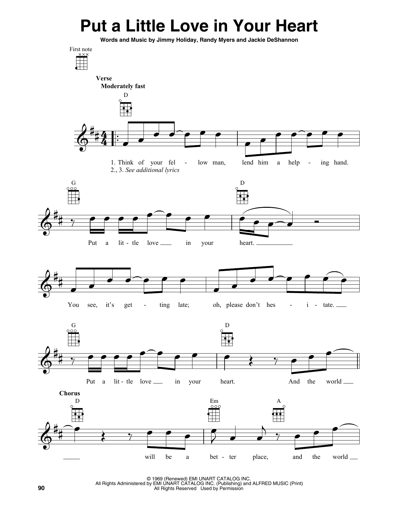 Produktgalerie: Seite 1 von 1 Put A Little Love In Your Heart, Jackie DeShannon, Ukulele